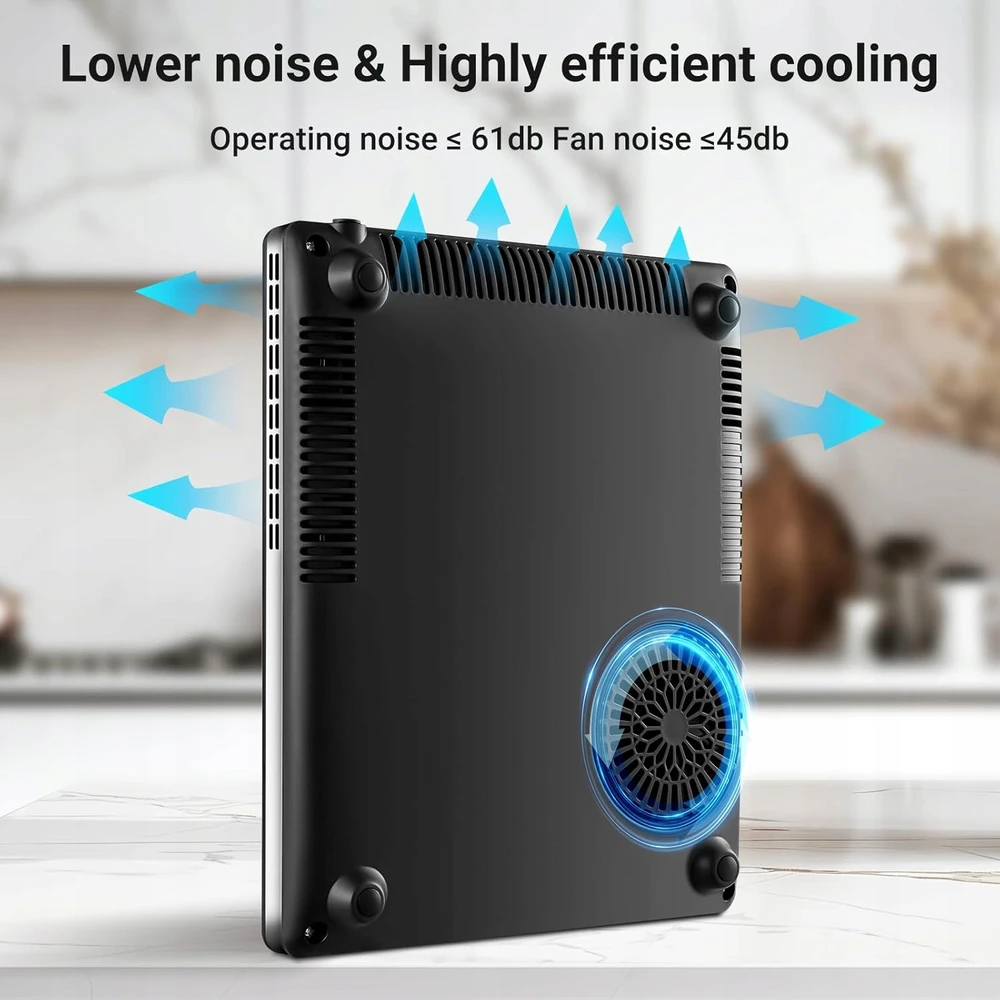 AOBOSI 2000W indukcinė kaitlentė, nešiojama viryklė, 1 degiklis, 20 lygių