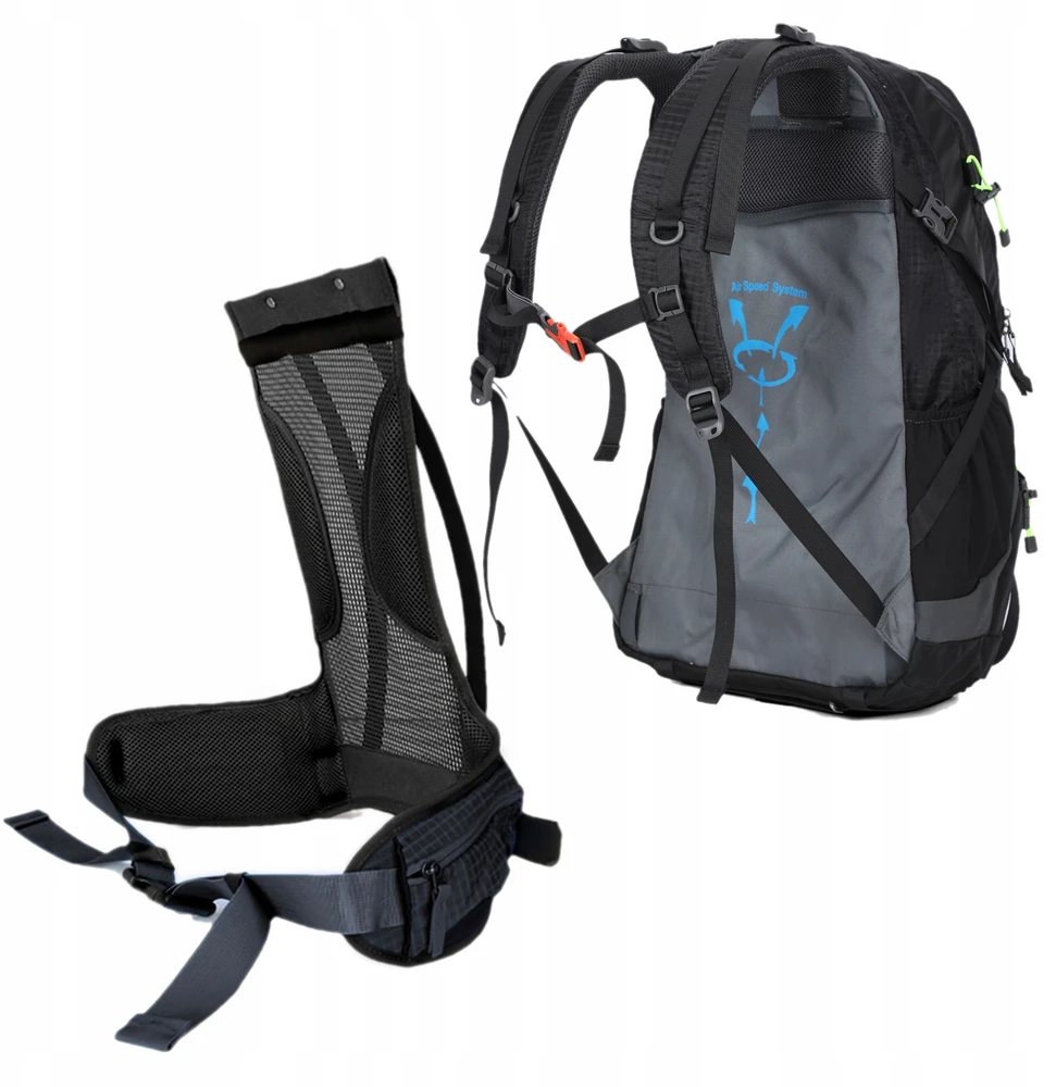 AOKING Adventure kuprinė, 43l, dalomas skyrius, juodas