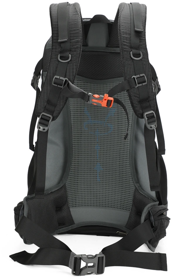 AOKING Adventure kuprinė, 43l, dalomas skyrius, juodas