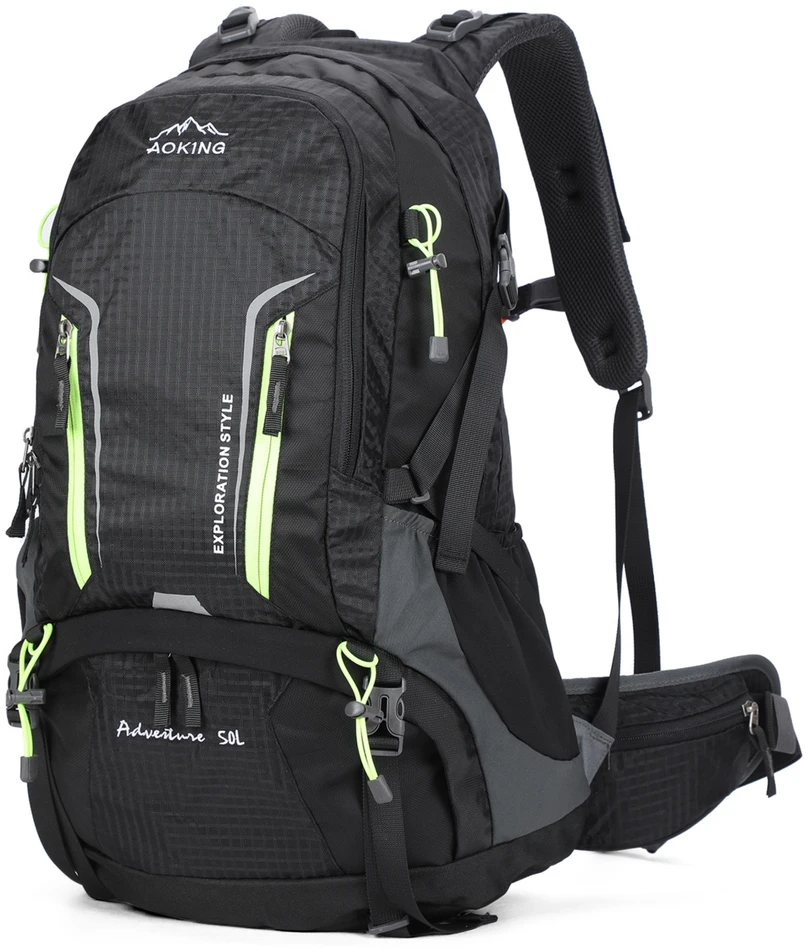 AOKING Adventure kuprinė, 43l, dalomas skyrius, juodas