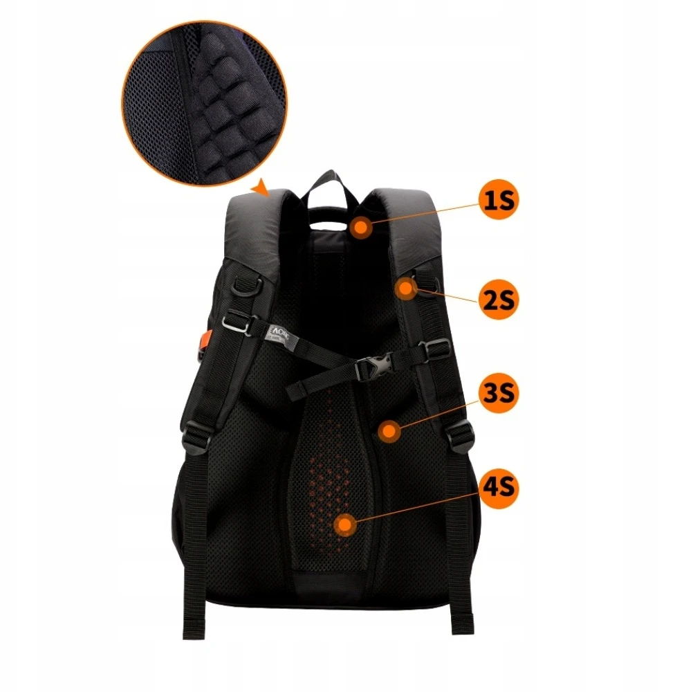 Aoking CITY SN57 nešiojamojo kompiuterio kuprinė 15,6" juoda/oranžinė