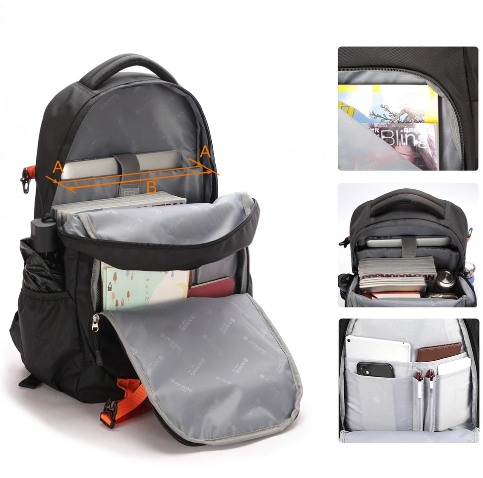 Aoking CITY SN57 nešiojamojo kompiuterio kuprinė 15,6" juoda/oranžinė