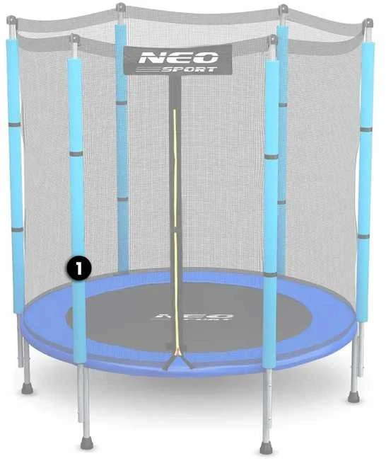 Apatinis batuto stulpas su lauko tinklu 1,4 m, mėlynas, Neo-Sport