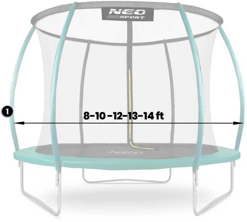 Apatinis stulpas C tipo batutui 8-14 pėdų, žalias Neo-Sport