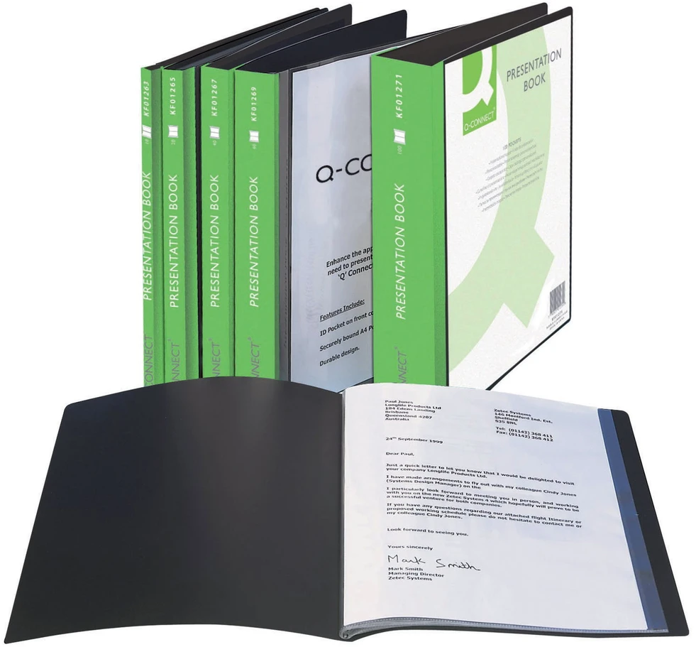 Q-Connect dokumentų aplankų rinkinys su žaliais nugarėliais