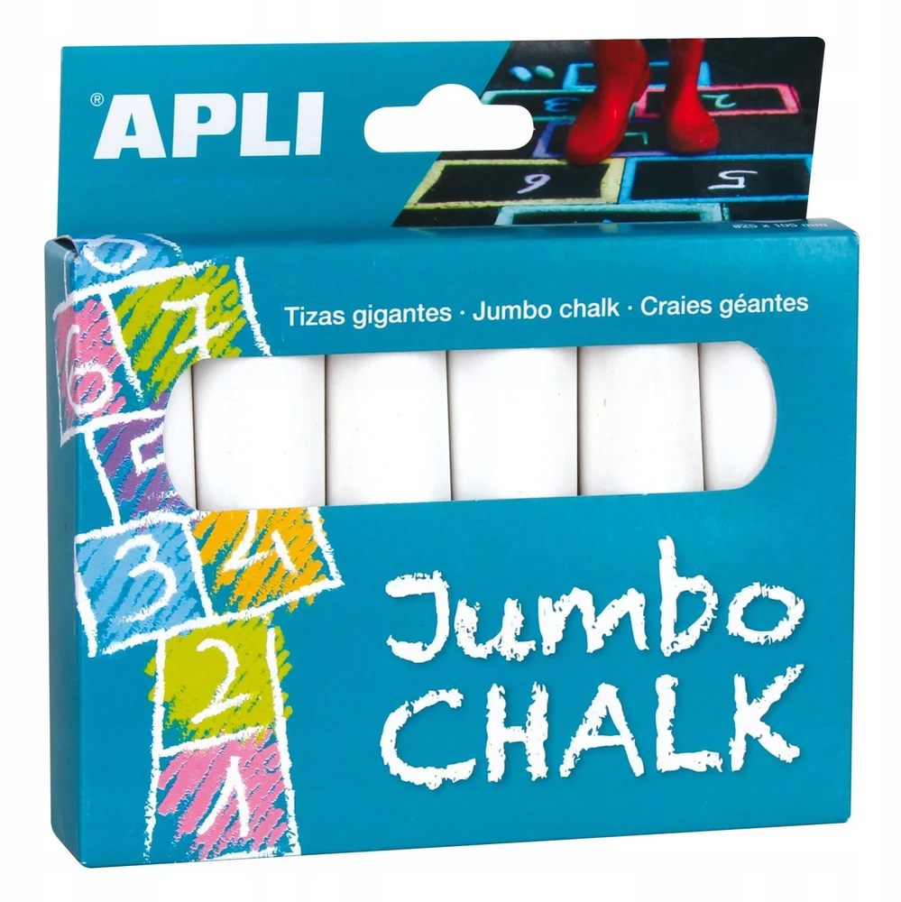 Apli Kids Kreida, balta, apvali, jumbo, 6 vnt., APLI
