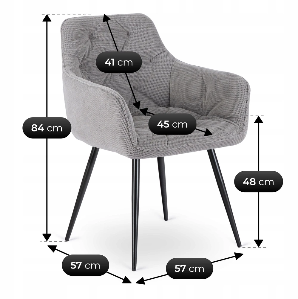 Apmušta kėdė Mebel Elite MODESTO pilka