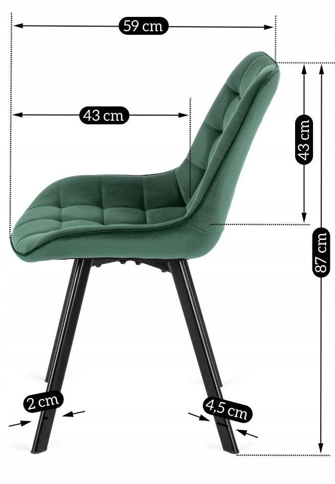 Fotelis Apmušta kėdė Mebel Elite RICK žalia