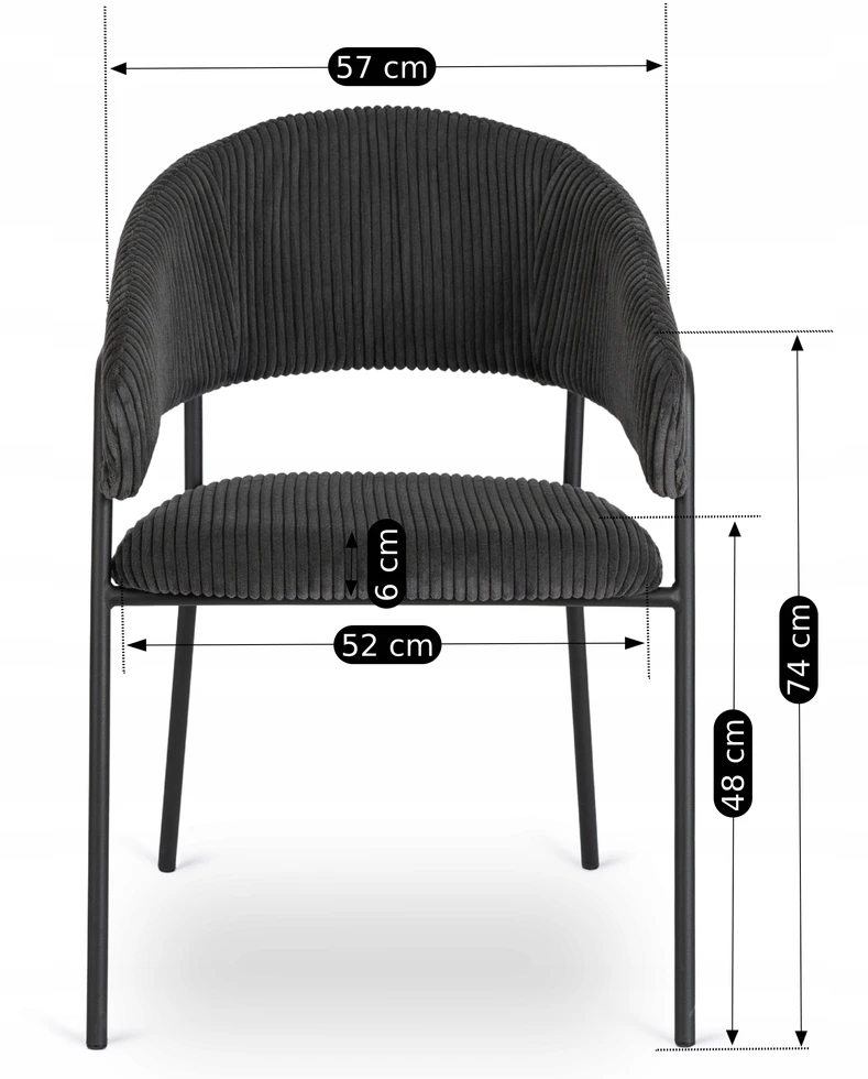 Apmušta kėdė Mebel Elite TINKA Juoda