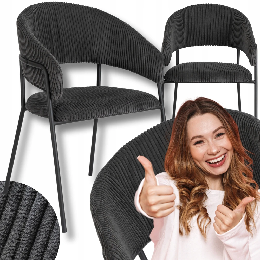 Apmušta kėdė Mebel Elite TINKA Juoda