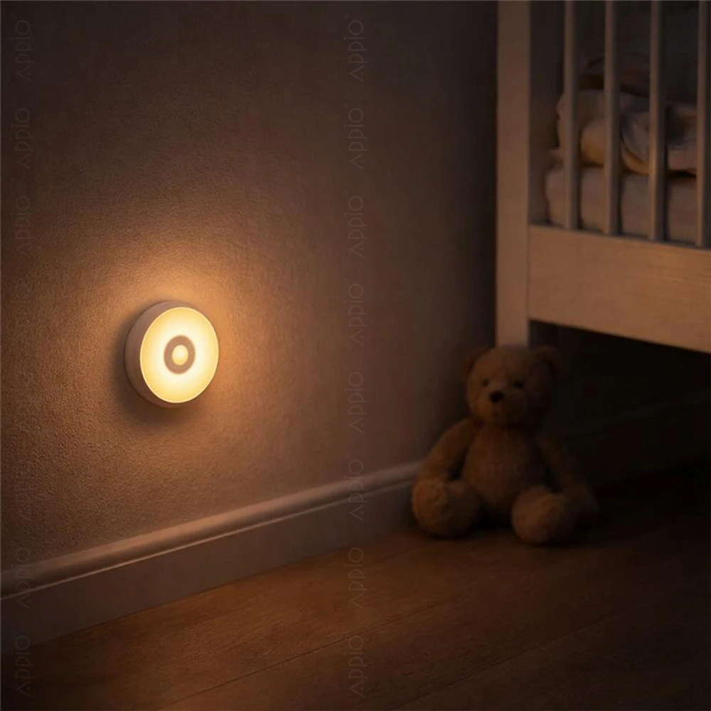 Appio Belaidė LED naktinė lemputė su magnetu, USB judesio jutikliu, prieblanda