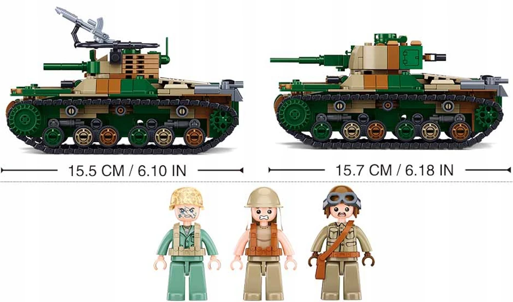 Apsauga nuo Iwo Jima japonų tanko 2in1 blokų Sluban 563 el Army M38-B1107