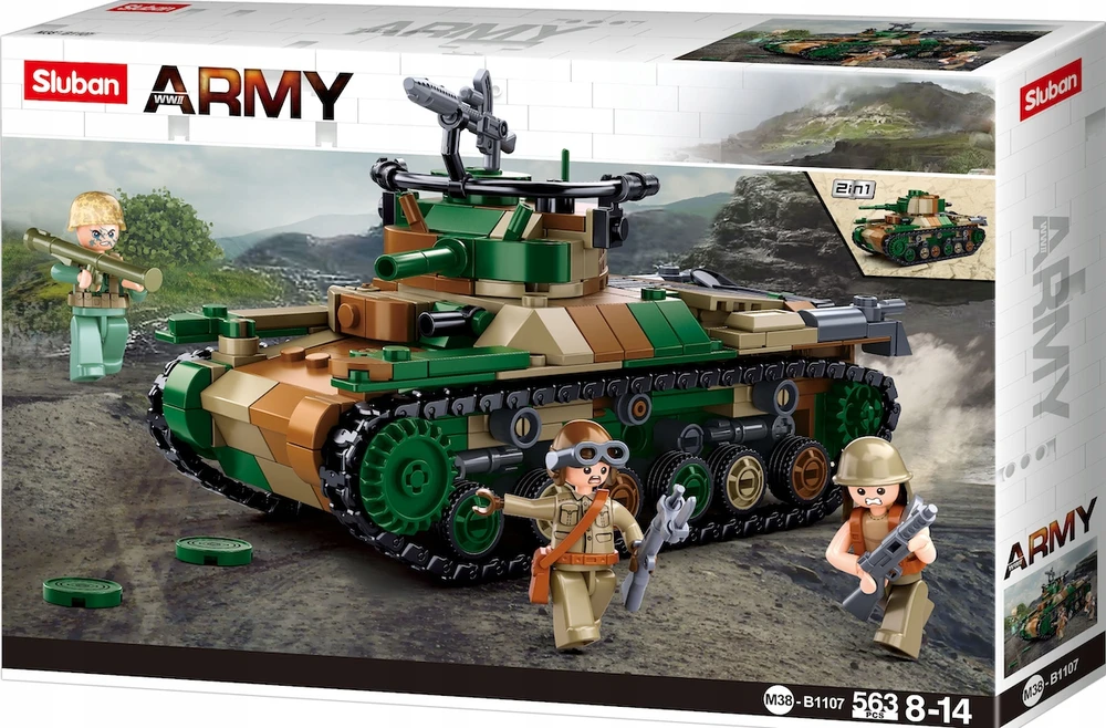 Apsauga nuo Iwo Jima japonų tanko 2in1 blokų Sluban 563 el Army M38-B1107