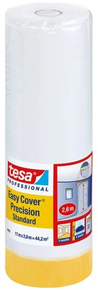 Apsauginė dažymo plėvelė su lipnia juosta TESA PRECISION STANDARD, 17m x 2,6 m