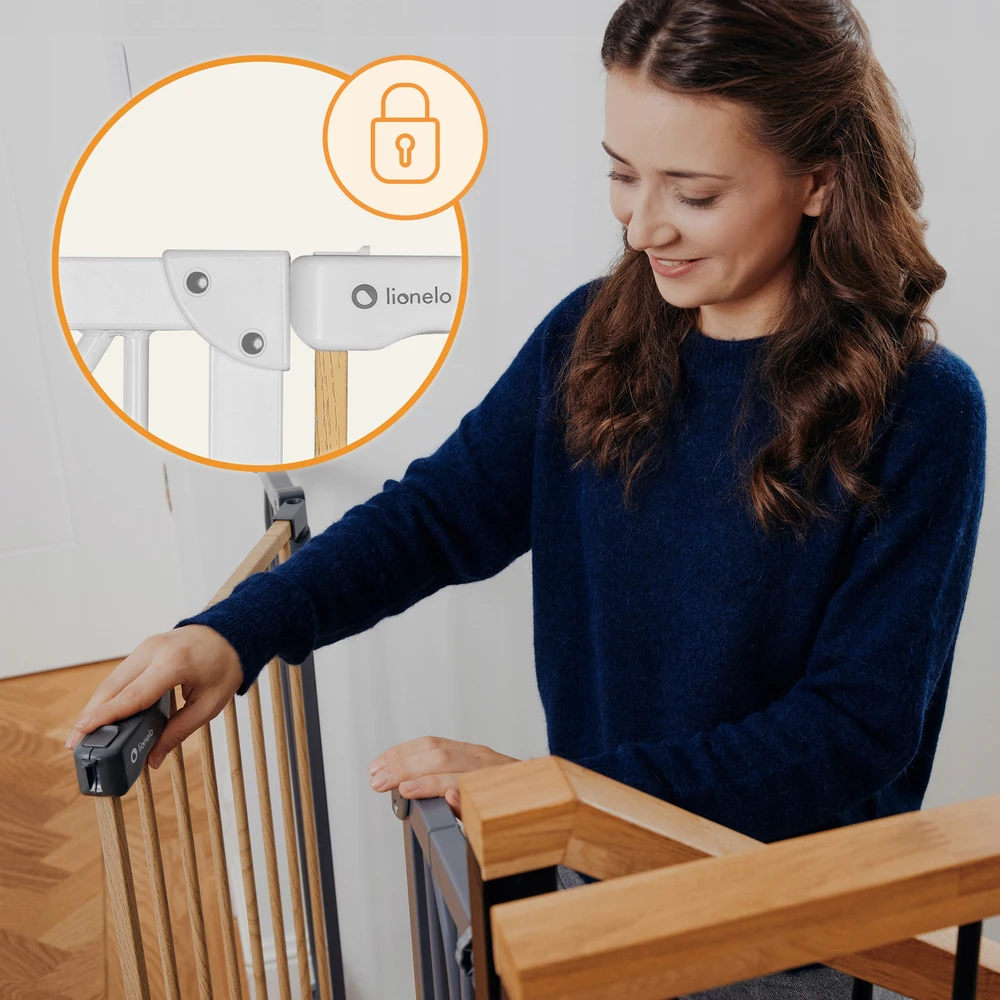 Apsauginiai vartai durims, laiptams, IŠPLĖTIMO turėklai iki 105 cm Lionelo Truus