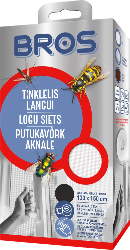 Apsauginis langų tinklelis TESA Comfort, 1,2 x 2,4 m, juodos sp.