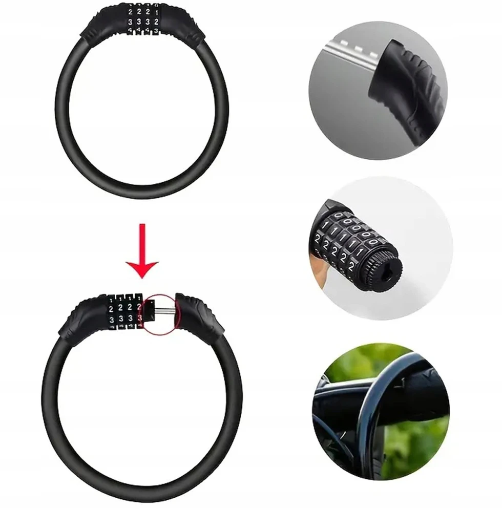 Aptel Užraktas dviračiui 38cm. su kodine spyna