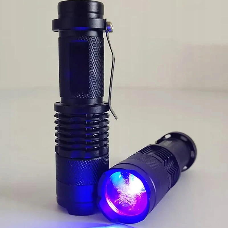 Aptel KIŠENĖS 395 nm UV žibintuvėlis XPE COB ZOOM GINTARINIS BIRŠINYS