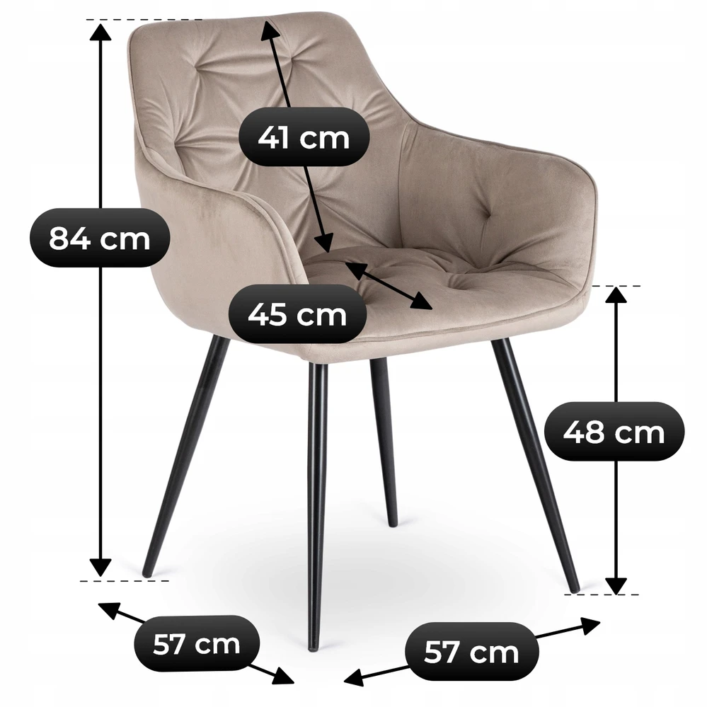 Aptrauktas valgomojo kėdė Mebel Elite MODESTO smėlio
