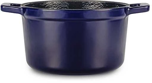 Apvalus emaliuotas ketaus puodas Zyle ZY03BLKI, Ø14 cm, mėlynas