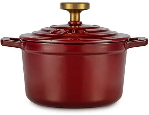 Apvalus emaliuotas ketaus puodas Zyle ZY03RKI Ø14 cm, raudonas
