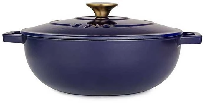 Apvalus emaliuotas ketaus puodas Zyle ZY20BLKI, Ø26 cm, 3.2 l, mėlynas