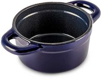 Apvalus emaliuotas ketaus puodas Zyle ZY07BLKI Ø10 cm, mėlynas