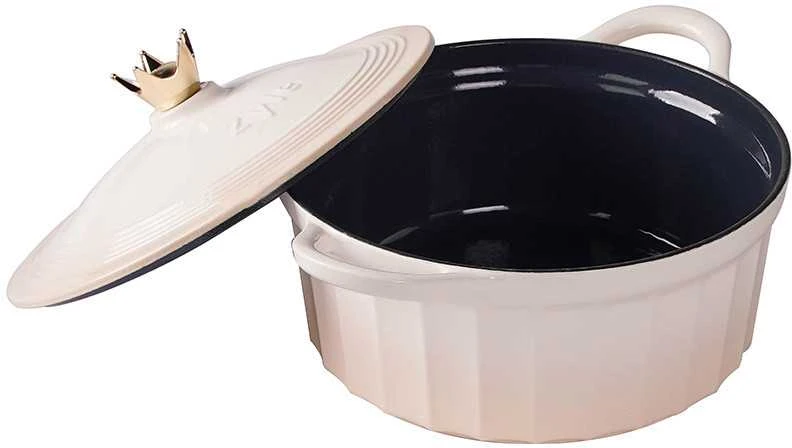 Apvalus emaliuotas ketaus puodas Zyle ZY13KI Ø28, baltas, 5,5 l