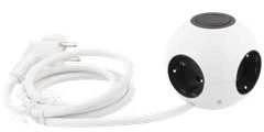 Apvalus maitinimo lizdas su 4 jungtimis, 4xCEE 7/4 jungtys, 1xCEE 7/7 jungtis, 1.4m kabelis DELTACO baltas / GT-291