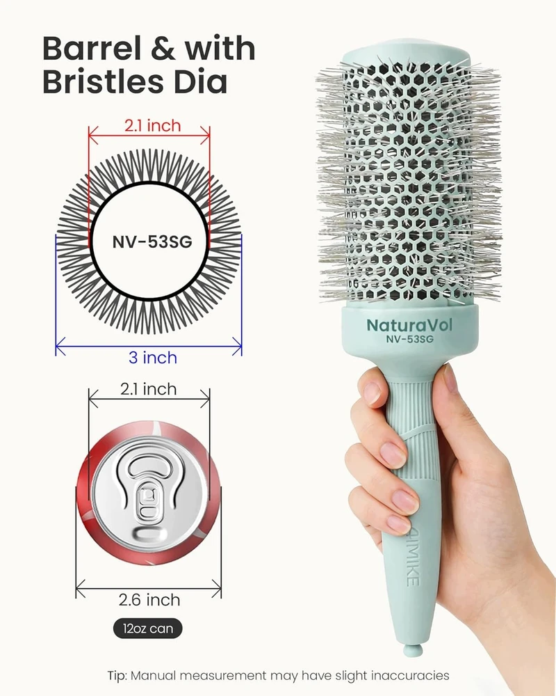 APVALUS šepetėlis, 53 mm DŽIOSANTIS NAILONINIŲ ŠERIŲ KERAMINĖ DANGA