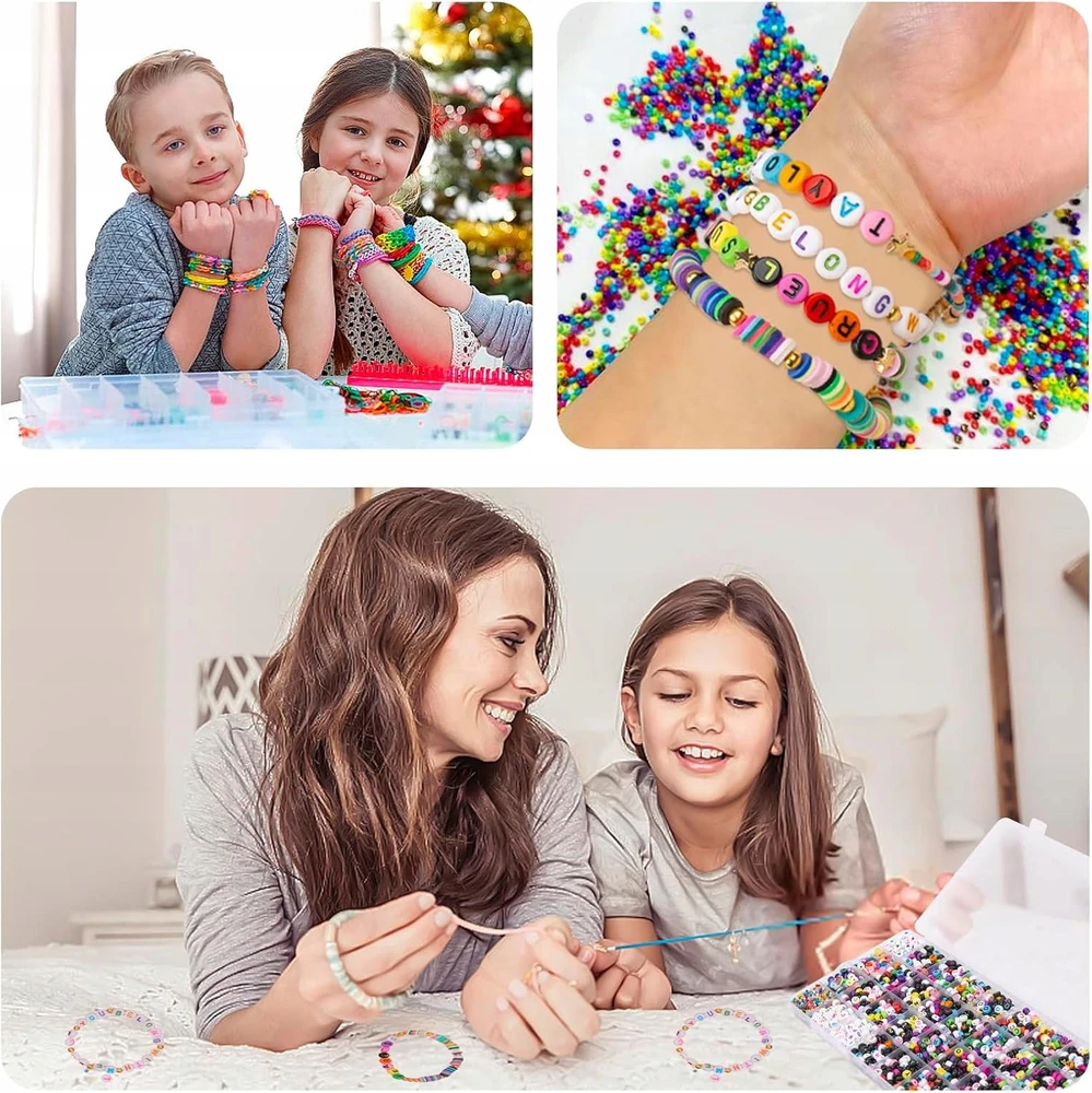 Apyrankių papuošalų gaminimo rinkinys DIY Laiškų karoliukai 3440 vnt