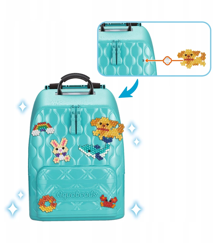 Aquabeads papuošalų gamybos rinkinys 1000 karoliukų kuprinėje