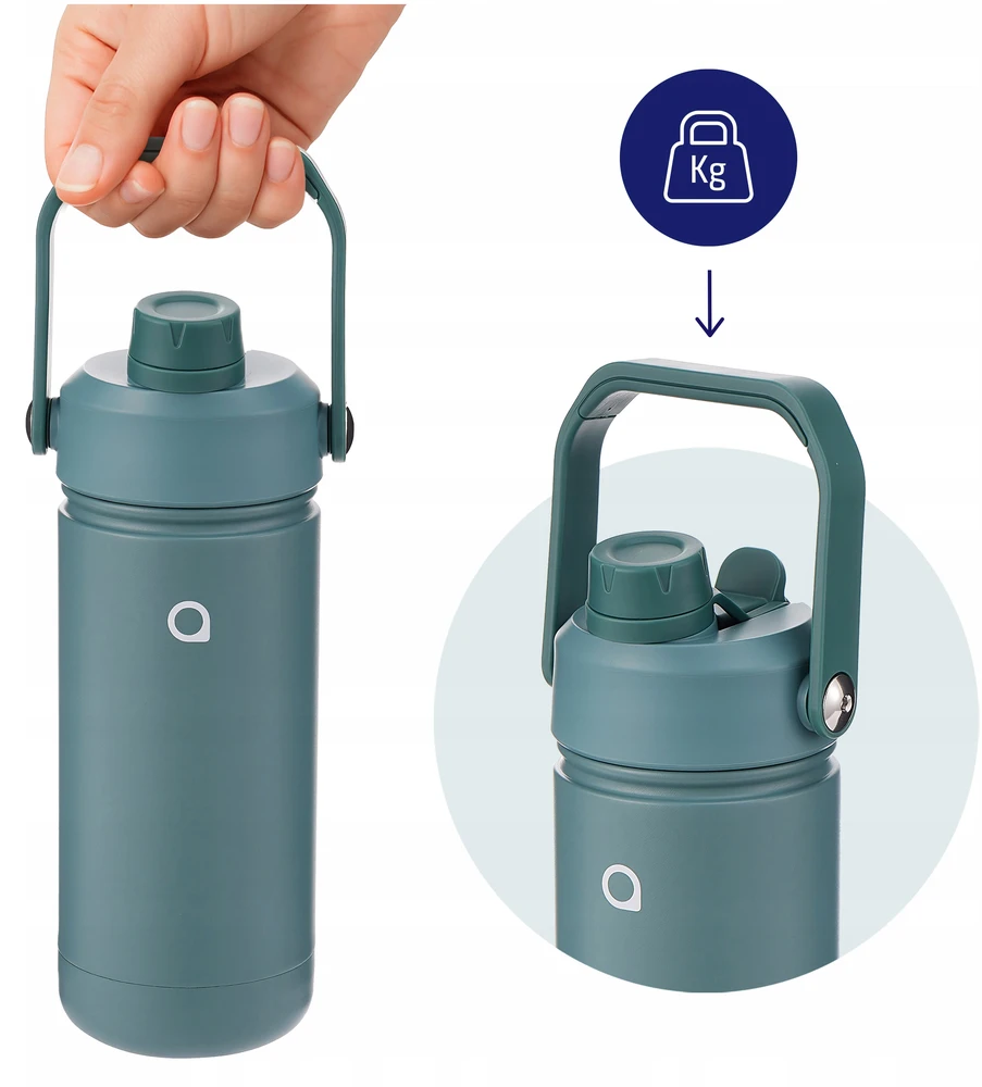 "AquaFloow" termo butelis 500 ml arbatos ir kavos termosas 2 antgaliai plienas
