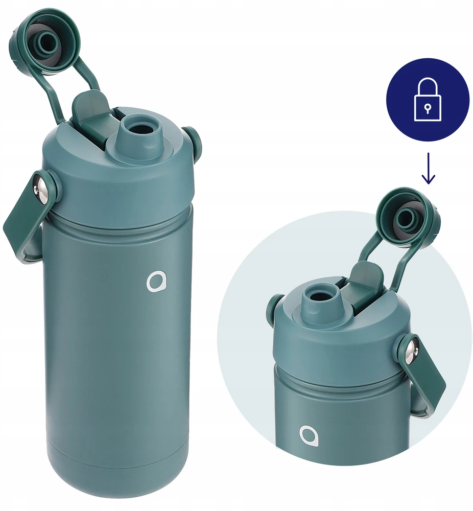 "AquaFloow" termo butelis 500 ml arbatos ir kavos termosas 2 antgaliai plienas