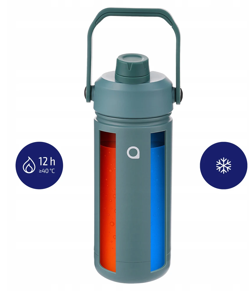 "AquaFloow" termo butelis 500 ml arbatos ir kavos termosas 2 antgaliai plienas