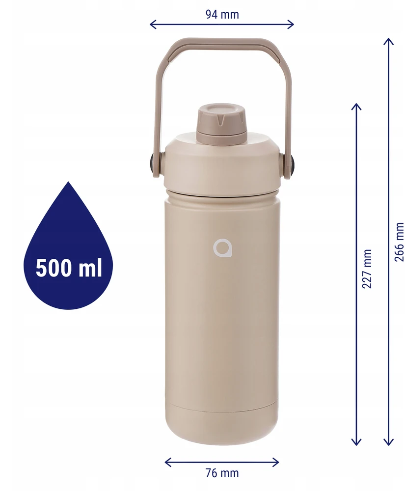 AquaFloow termo buteliukas iš nerūdijančio plieno 500 ml be BPA