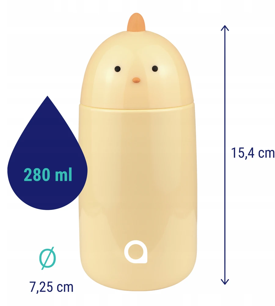 AquaFloow vandens buteliukas vaikams termo buteliukas 280 ml vištiena