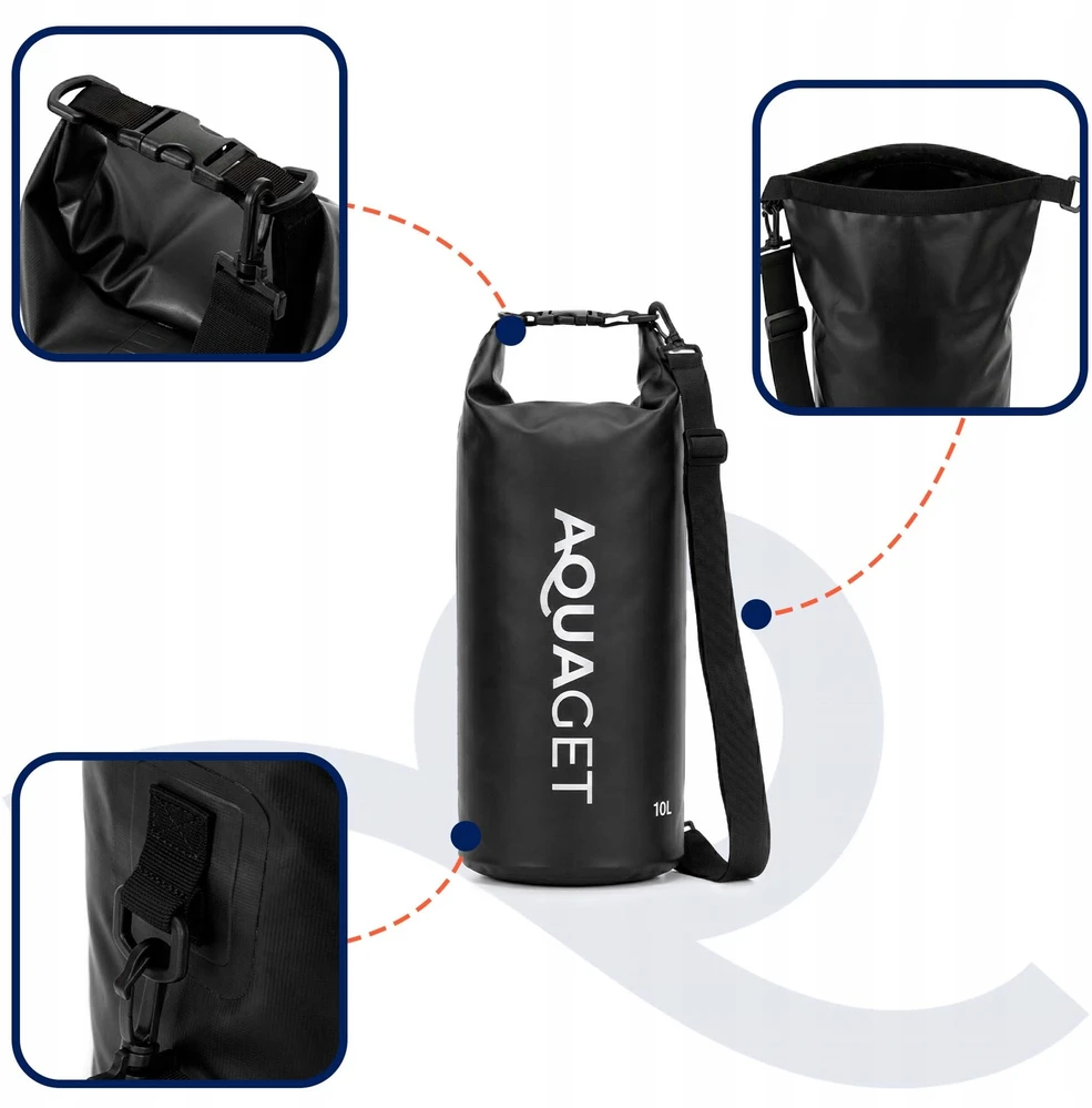 AQUAGET WATERPROOF 10L WATERPROOF BAG, turistinis BURĖJIMAS, KAYAK krepšys