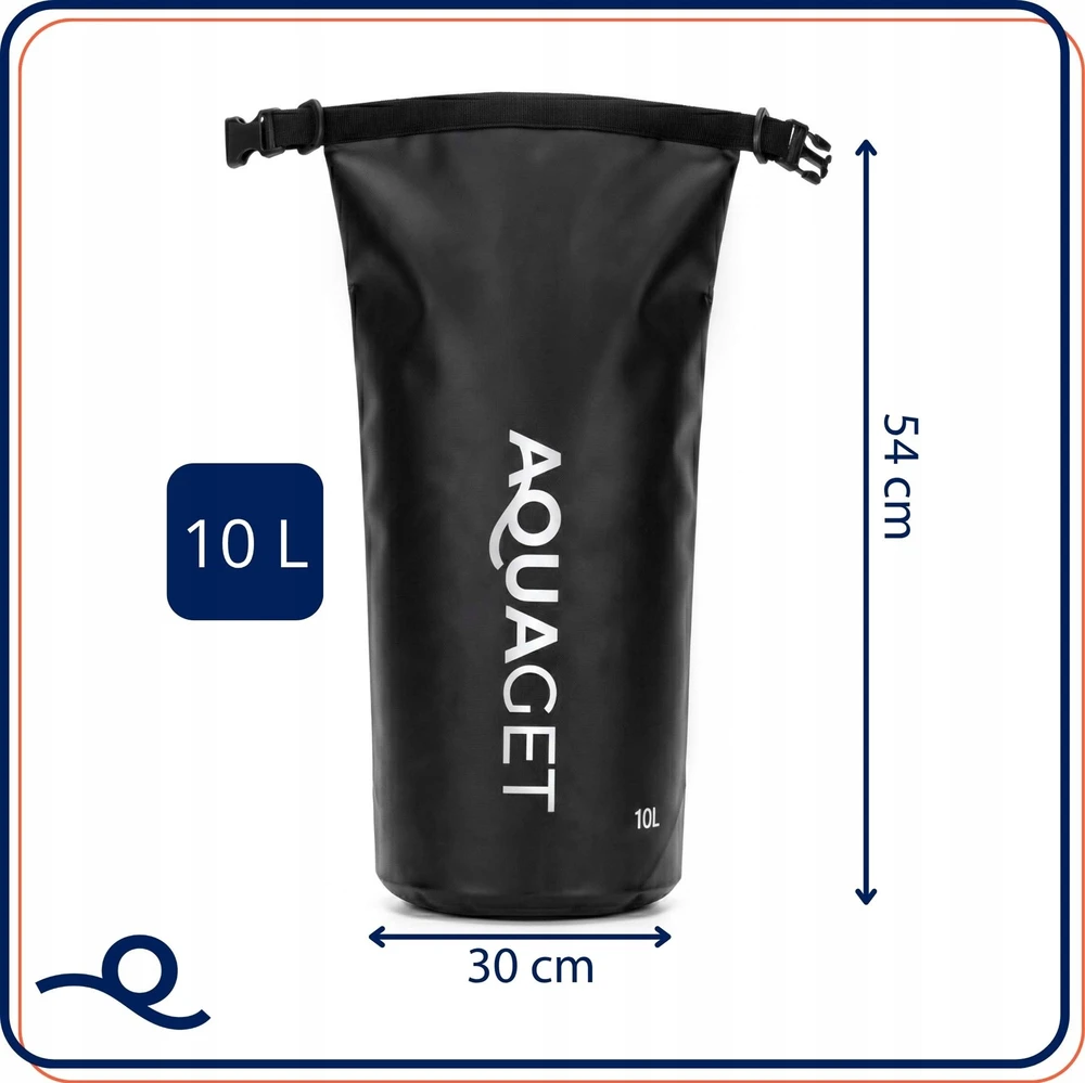 AQUAGET WATERPROOF 10L WATERPROOF BAG, turistinis BURĖJIMAS, KAYAK krepšys