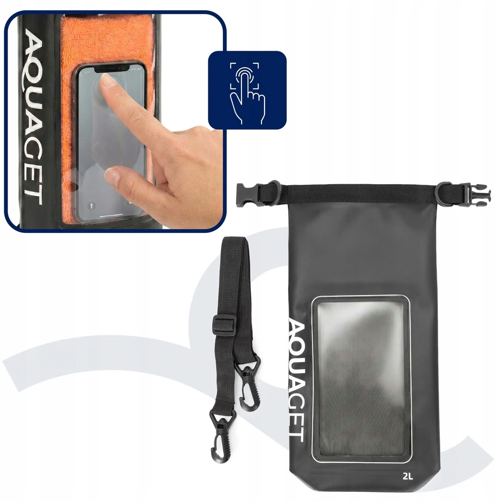 AQUAGET WATERPROOF 2L WATERPROOF BAG, turistinis BURĖJIMAS, KAYAK krepšys