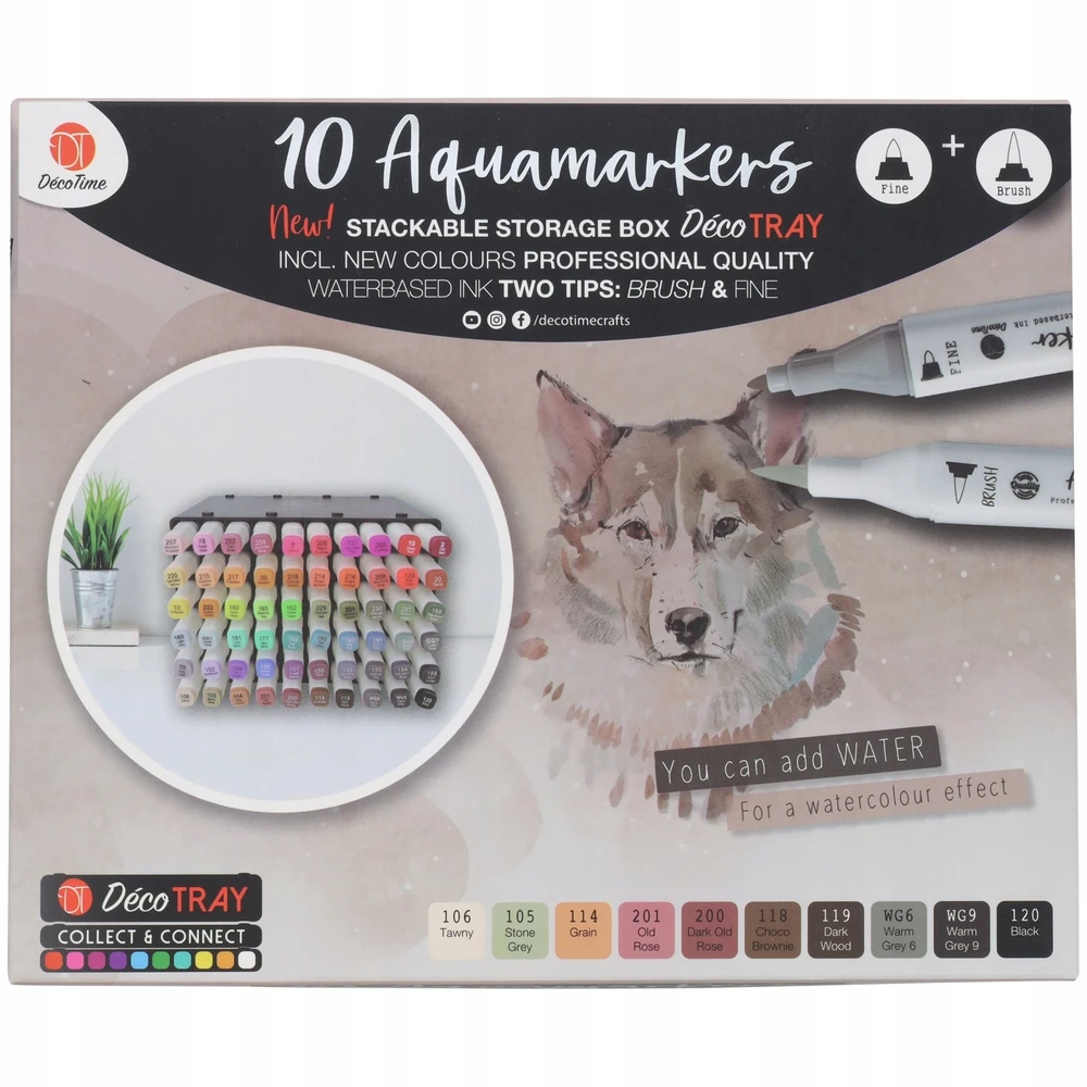 Aquamarkers Decotime 40 vnt. su gėlėmis - profesionalūs dvipusiai žymekliai