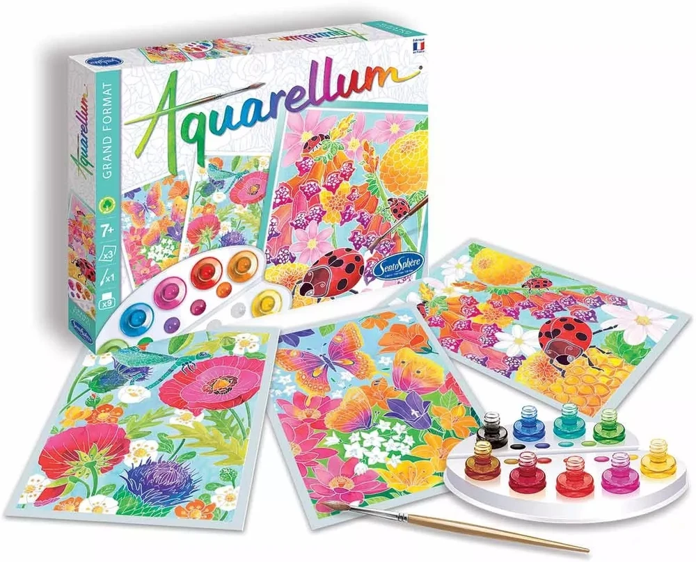 Aquarellum Flowers 3 paveikslėliai tapybai ir SentoSphere dažai