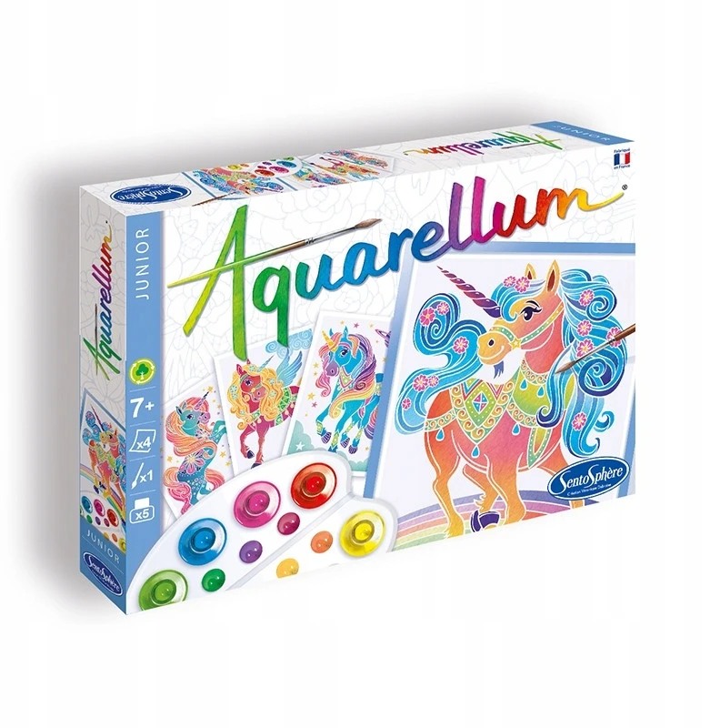 Aquarellum Unicorns 4 paveikslėliai tapybai ir SentoSphere dažai