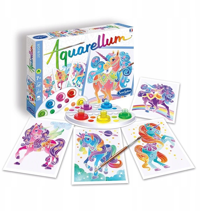 Aquarellum Unicorns 4 paveikslėliai tapybai ir SentoSphere dažai