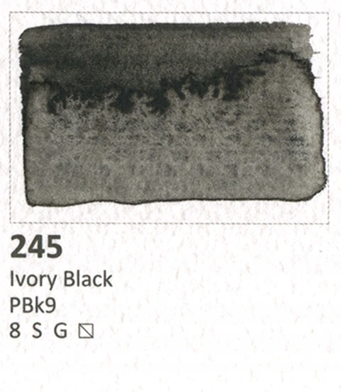 Aquarius akvarelė 245 Ivory Juodas