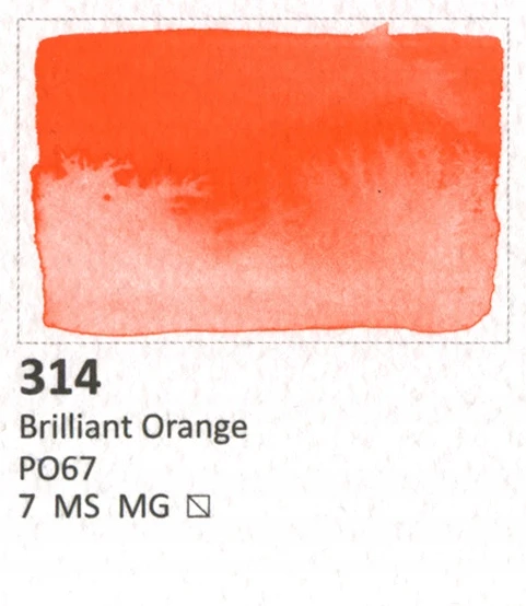 Aquarius Akvarelė 314 Brilliant Oranžinis - Intensyvi akvarelė