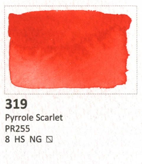 Aquarius Akvarelė 319 Pyrrole Scarlet - Intensyvi Raudona