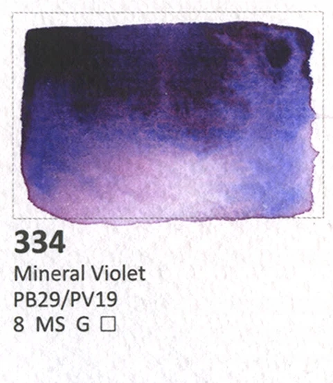 Aquarius Akvarelė 334 Mineral Violet – Profesionalūs Dažai