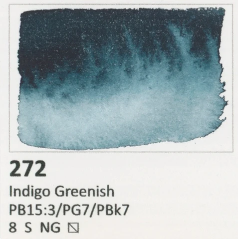 Aquarius akvarelės "indigo Greenish 272" - 140 spalvų paletė