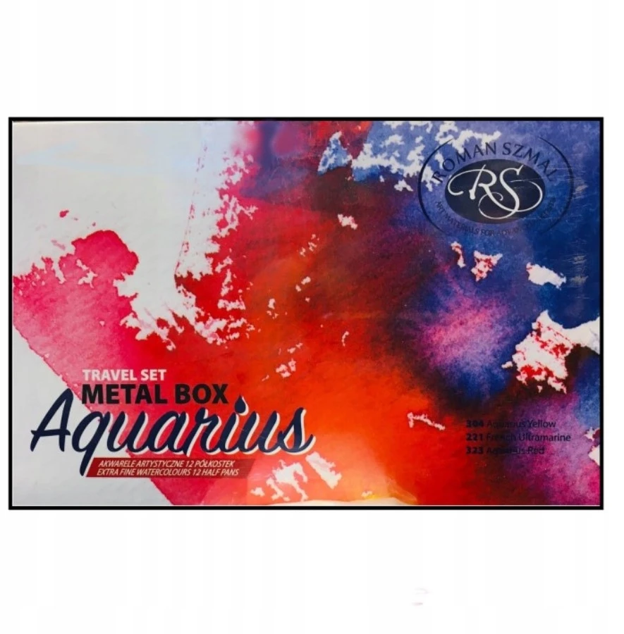 Aquarius Travel Set akvarelės dažai, 12 spalvų, metalinė dėžutė